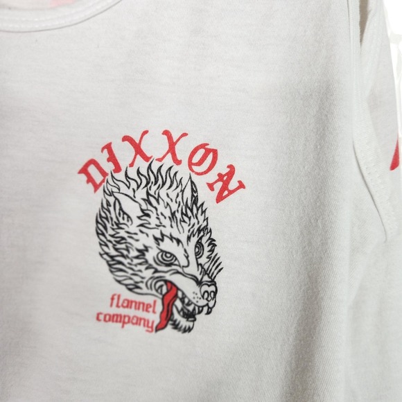 DIXXON Shirt Mens Small White Tank‎ Top Out Come The Wolves Graphic Sleeveless - Picture 3 of 7